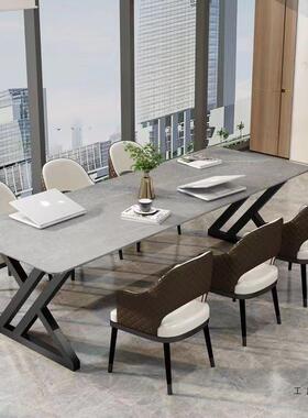 定制腿铁桌桌艺桌电腿架子餐岩板实木脑办XJV公桌轻奢大班桌支架