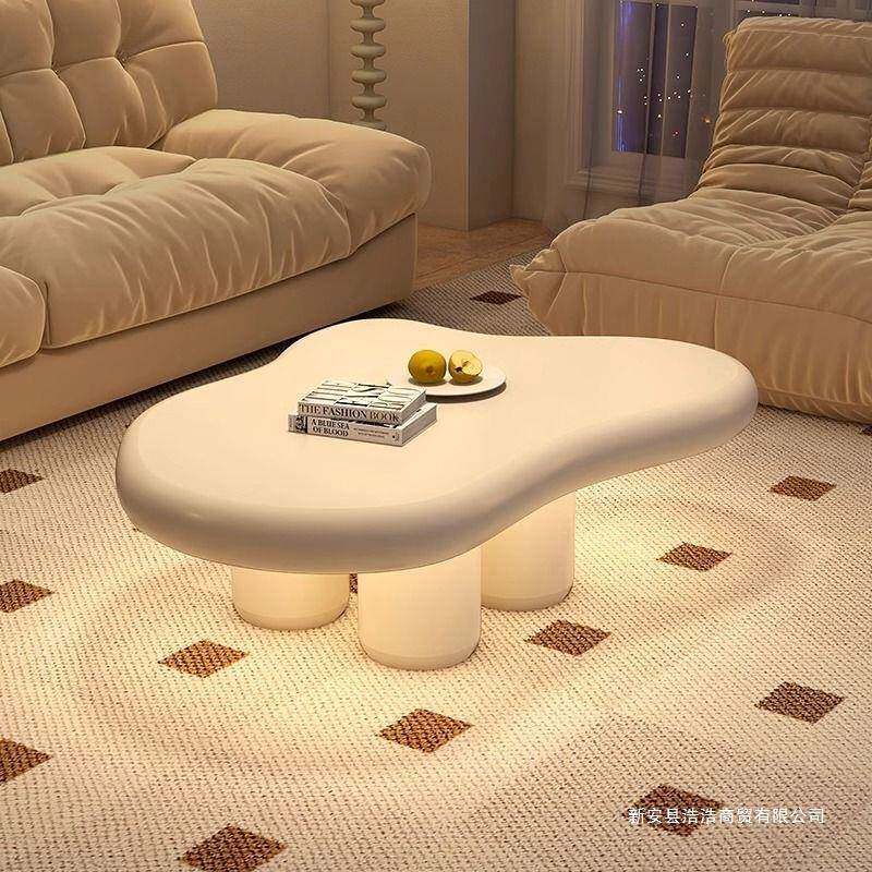 小氛围感网异红云朵茶几奶子油风家用户型形桌可爱茶几客VDP厅桌