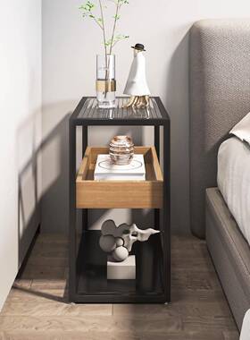 边几小茶几小桌子物架发侧边柜置移动茶台桌茶茶水柜沙窄OUK客厅