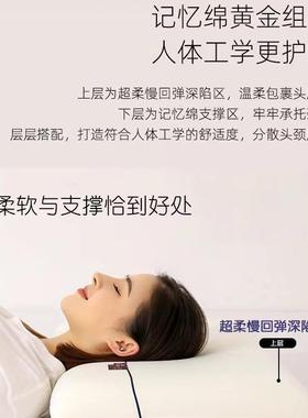 亚朵儿代酒深店UKN睡枕芯记忆棉护颈枕助睡眠专用零压—慢回弹枕