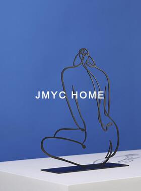 简约轻奢抽铁柜艺物AL670468人艺术摆件象工艺茶几电视床头柜摆设