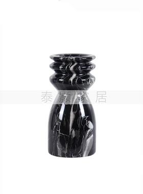 现代中间古风样板头柜插装饰画摆件JZK大理石花器床花牛骨储物罐