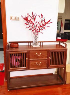 新中实木储物柜入玄关LTM置物架客厅案台式白蜡木门厅玄关柜餐户