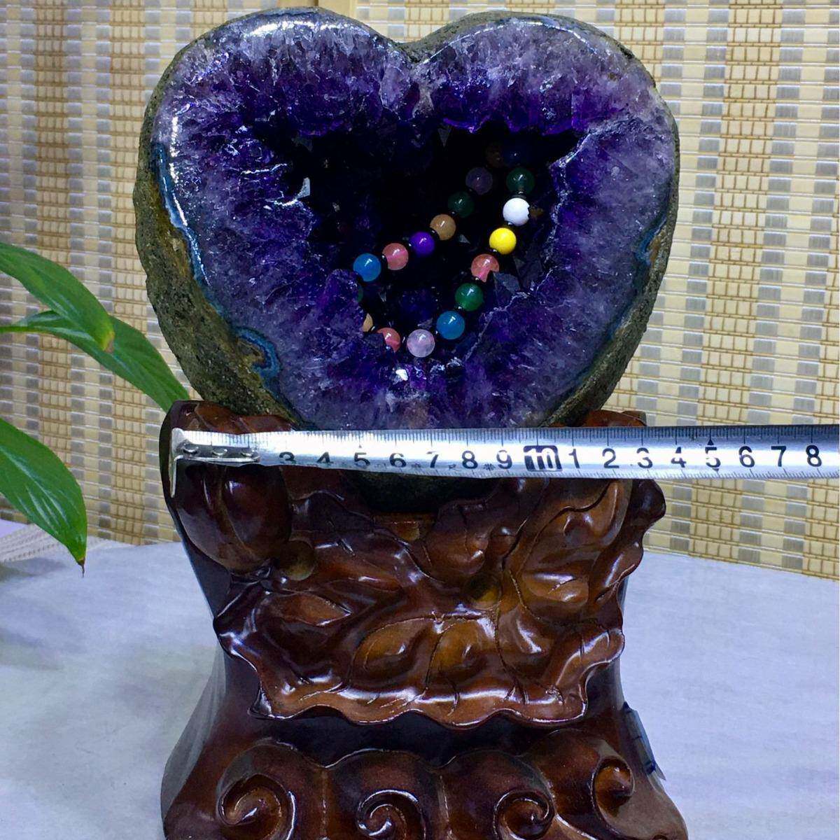 乌紫拉圭钱袋子摆件晶洞摆件2024-4晶晶天然紫簇水原石办公室客厅