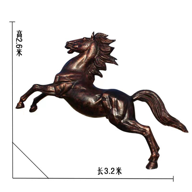 玻璃钢腾飞马三匹雕塑摆件图片
