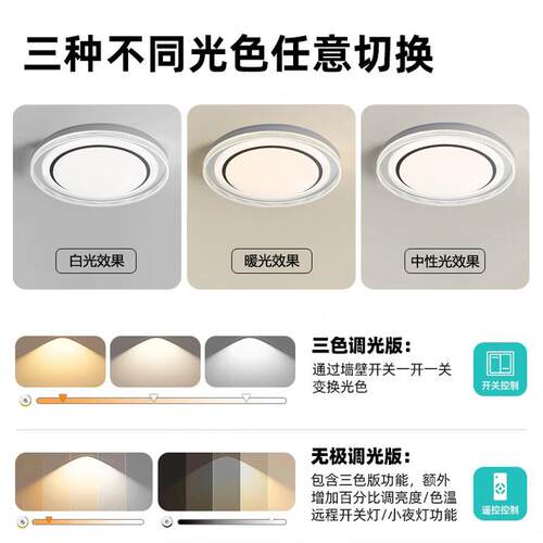 现代约主间卧室le412简d吸顶灯圆形星空客厅房阳台过灯道家用具灯
