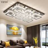 货水晶灯轻奢方简约现代供长形客厅led顶灯9961饰家用吸1.2米灯具