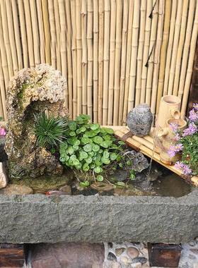 中式庭院水池景观阳池台小院F96MH977流鱼假山水喷泉花园布置饰造