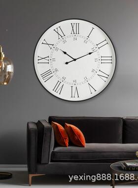复EA180122欧铁艺静音客厅挂钟古古典家用时秒钟挂表静音扫式石英