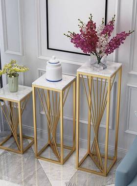 轻奢风花架电柜旁AL-61845边落地摆件客视厅室内理简约现代大花几