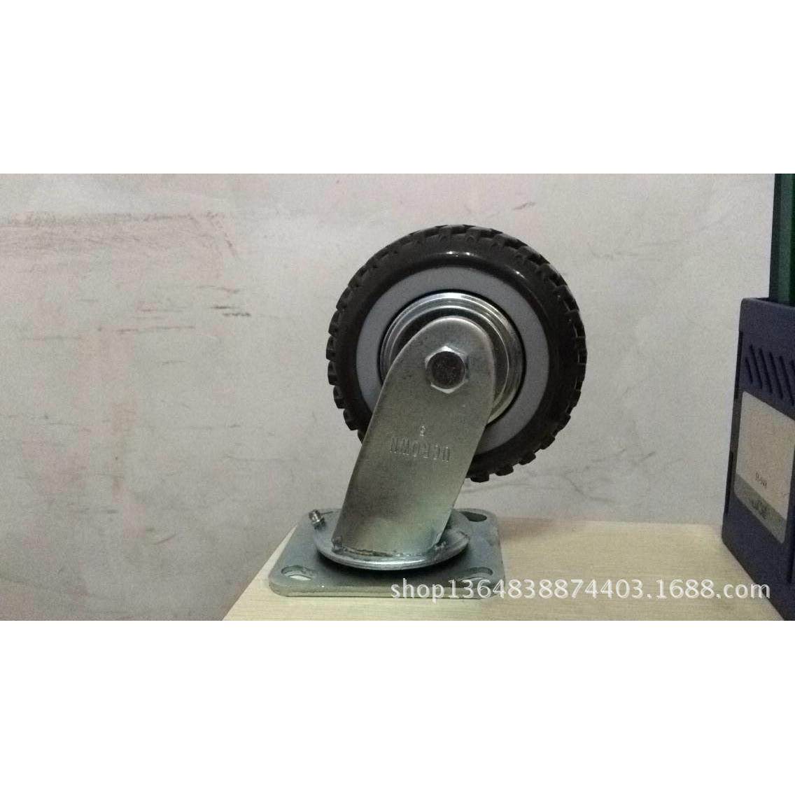 脚5寸轮重型聚氨脂火万向带刹车5X2寸双轮优冠脚轮PU轮烽推车直轮