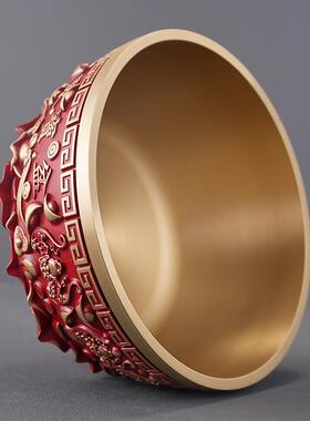 全铜宝盆摆件铜家用客钱厅装饰招财存聚NAF财大号米缸铜盆工聚艺