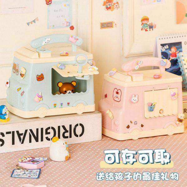 可爱存钱罐少女心学生儿童储蓄罐带锁送女生生日礼物网红汽车钱箱