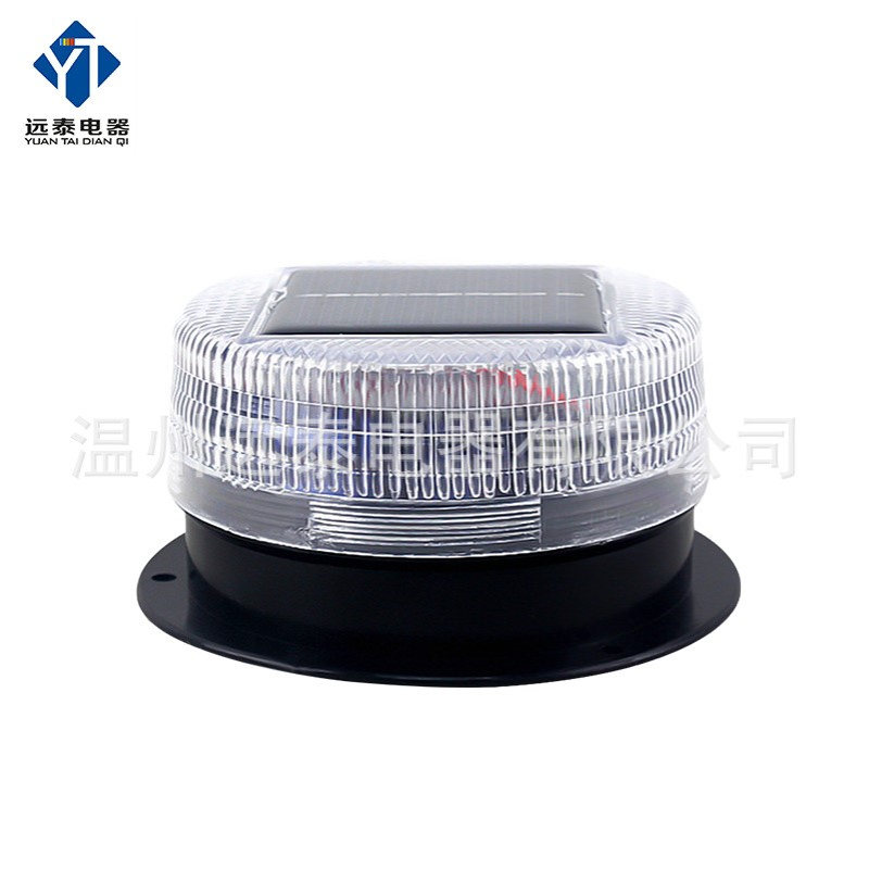 夜间警示闪光灯太阳能红蓝警示灯led爆闪灯 车顶车用太阳能闪灯