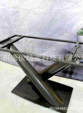 重型交叉设计桌腿办公会议桌脚简约黑色书桌餐桌腿茶几脚桌台支架
