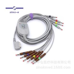 109心电图一体线4.0香蕉插 兼容铃谦十二导心电导联线P