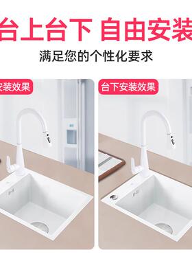 白色不锈钢侧边手工水槽小号单槽厨房单盆阳台迷你吧新品