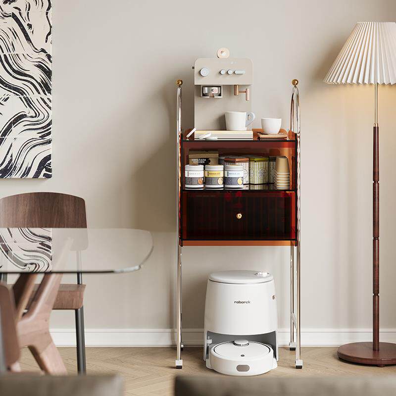 扫地机器人收纳柜云鲸置物架科沃斯收纳架落地移动边几家用置物柜