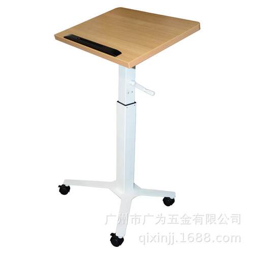 手摇可升降讲台学校教师讲台迎宾接待主持台钢制演讲台