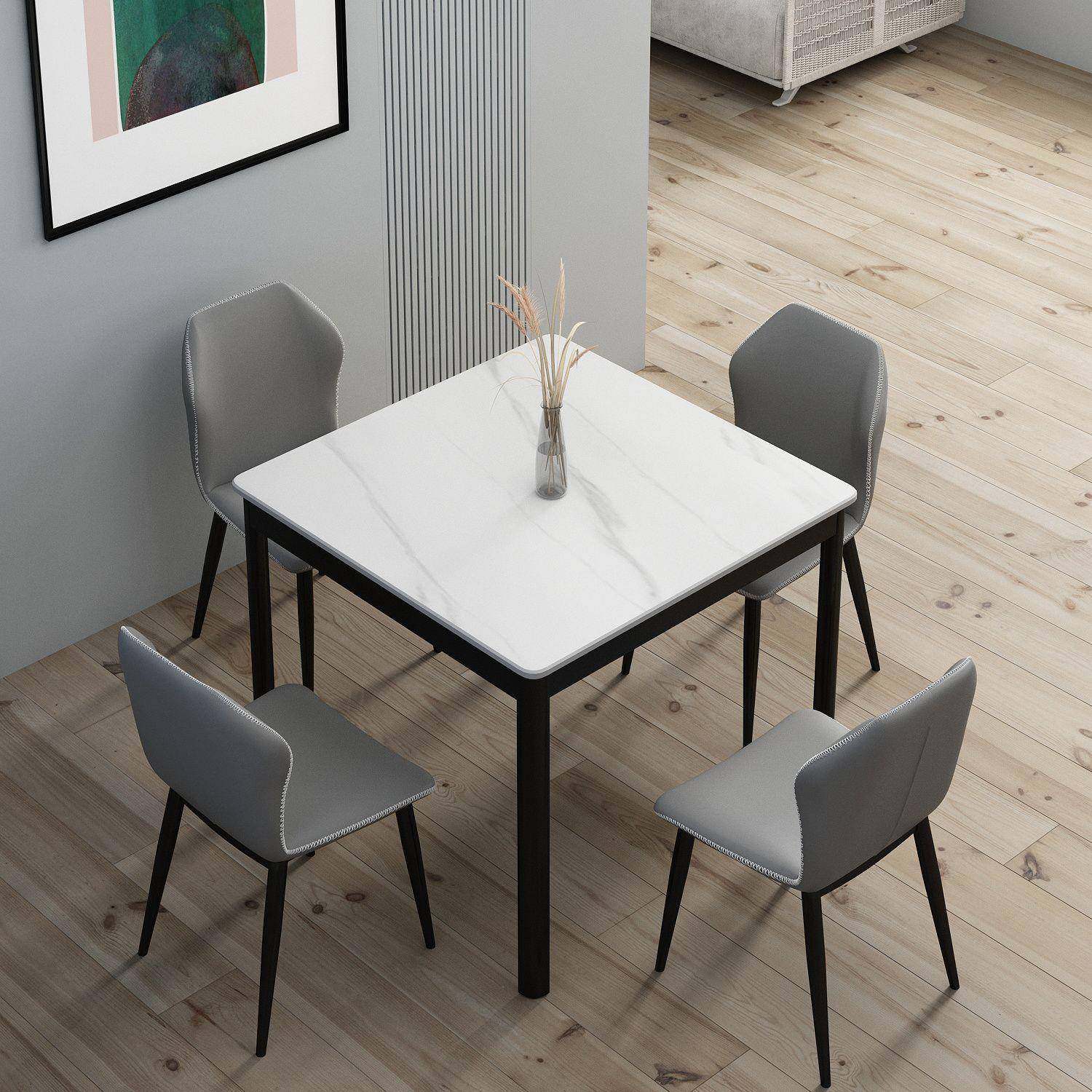 新款极简风正方形岩板餐桌现代简约家用小户型客厅网红饭桌椅组合,智能设备,其他智能设备,淘宝优惠券,粉丝福利购,淘宝优惠卷