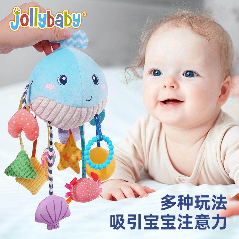 拉拉乐婴幼儿车床挂玩具宝宝0-1岁抬头练习挂件三角形拉绳抽抽乐