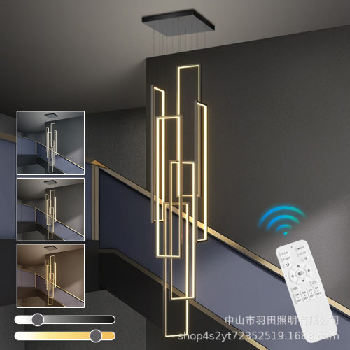 跨境楼梯吊灯极简现代长方形别墅复式楼吊灯北欧轻奢loft客厅吊灯