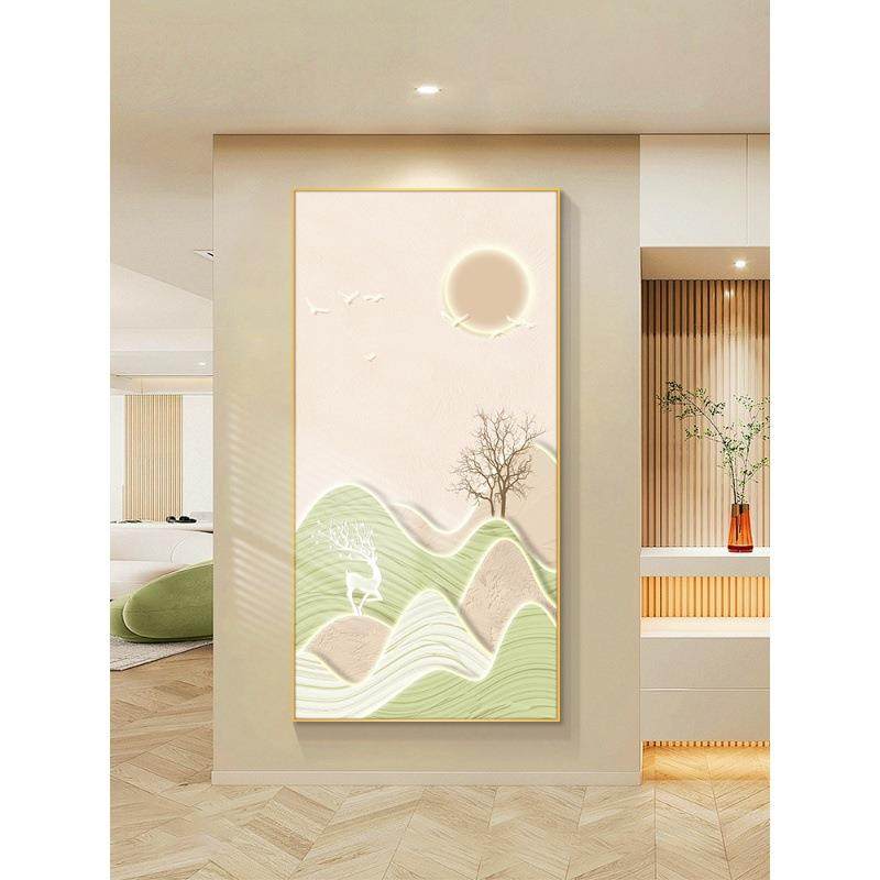 福禄青山玄关装饰画奶油风入户走廊过道挂画高级感正对门竖版壁画,收纳整理,烫衣板及配件,淘宝优惠券,粉丝福利购,淘宝优惠卷