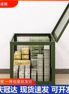 军绿色可移动网箱拆装仓储网笼带轮平板托盘车野营物资周转箱咨询