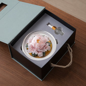国色天香牡丹香薰陶瓷花带礼盒送礼非遗手捏花高级淡香氛洛阳摆件