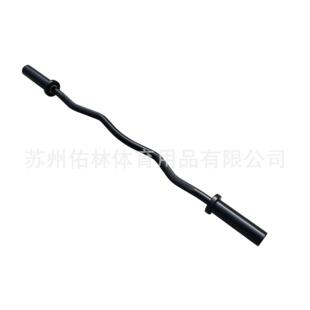 健身房专用镀黑铬1.2米黑色小曲杆硬拉弯举男士女性奥杆大孔