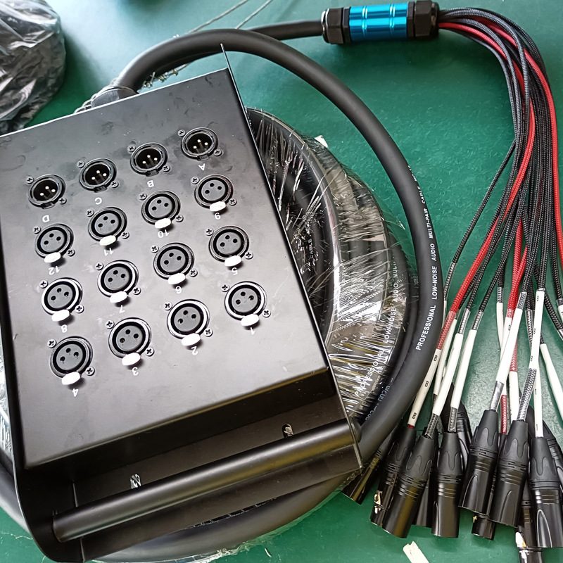 8/12/16/24/28/32路30M卡农接线盒多通道舞台线多芯卡侬线音频线