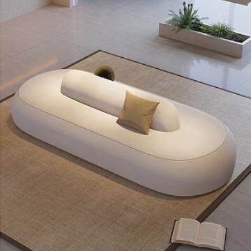 现代简约异形布艺沙发大堂休息区接待双面坐沙发背靠背沙发