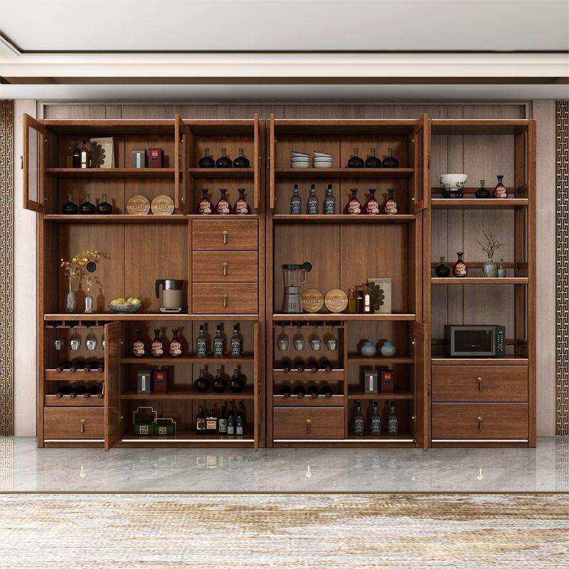 新中式实木餐边柜中国风高档实木酒柜紫金檀橱柜餐边柜收纳储物柜