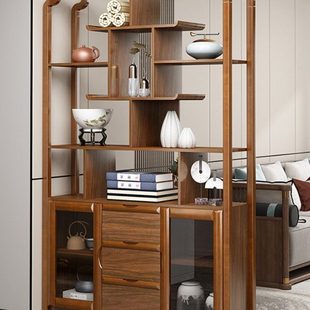 茶架子实木新中式茶具茶桌置物柜茶室客厅收纳多宝阁展示柜博古架