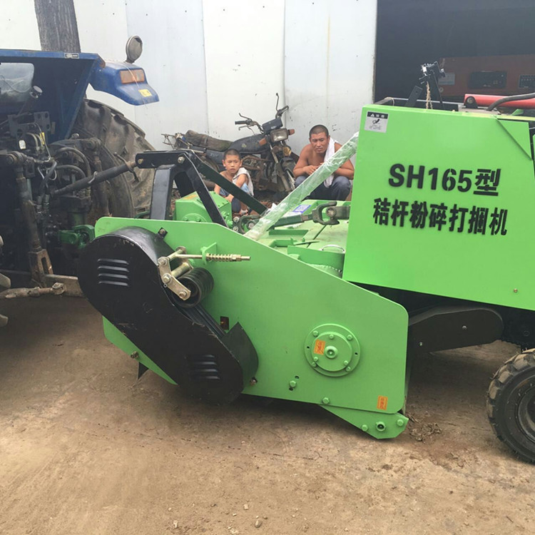 四轮带宽幅碎秸秆圆捆机站立倒伏秸秆打捆自动捡拾秸秆粉碎打捆机
