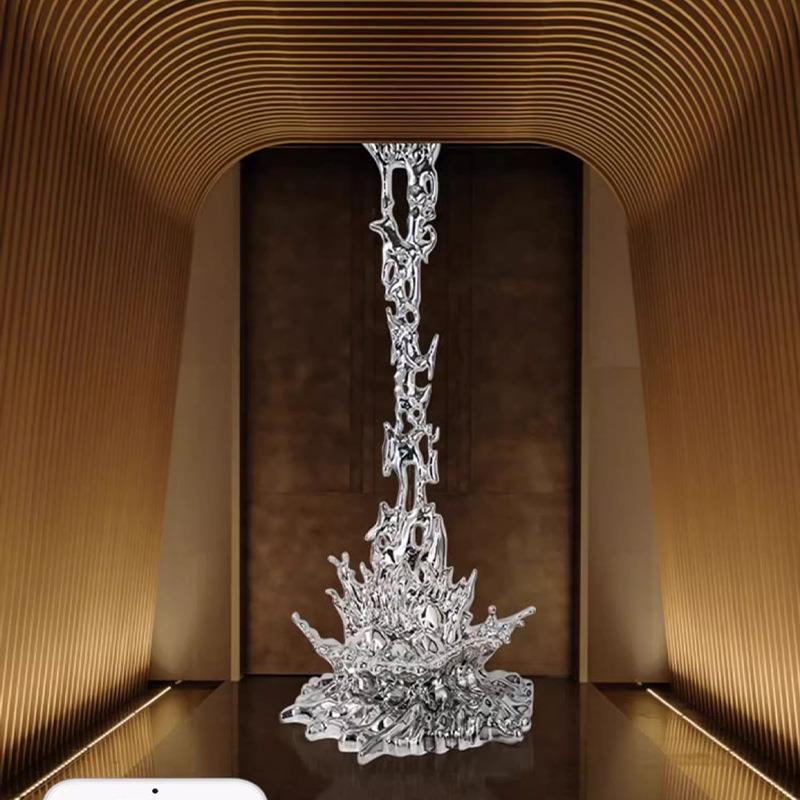 流水浪花摆件透明树脂雕塑商场奶茶饮品店水滴空中吊饰装置艺术品