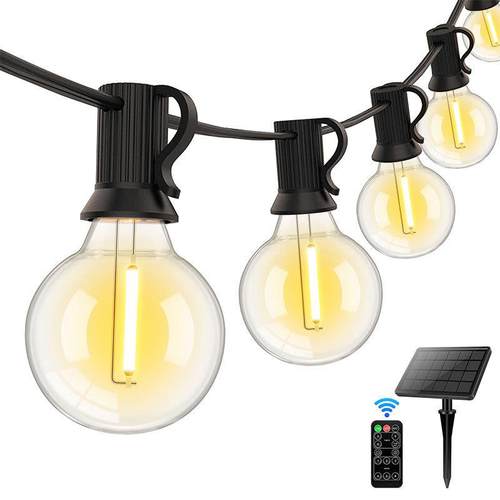太阳能铜线灯串户外防水g40led遥控氛围露营装饰太阳能串灯