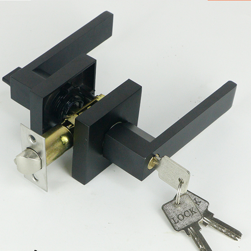 室内房间门锁批发 铝合金执手锁静音室内木门面板锁 三杆执手锁