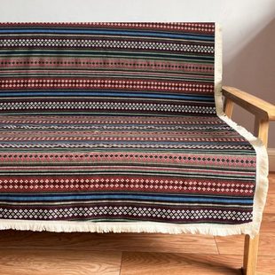 云南丽江民族风沙发巾棉麻亚麻盖布饭店酒吧咖啡馆桌布沙发布垫子