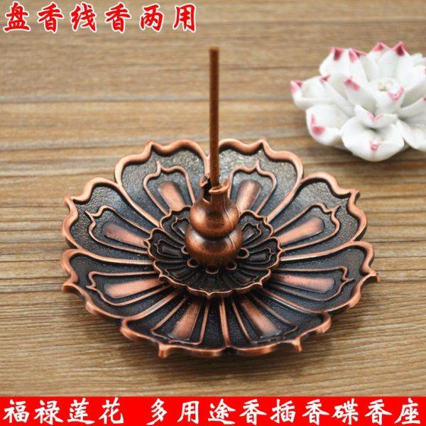 福禄莲花盘香檀香线香插香座两用卧香薰炉家用香器具摆件支架托盘,家居饰品,香薰炉,淘宝优惠券,粉丝福利购,淘宝优惠卷