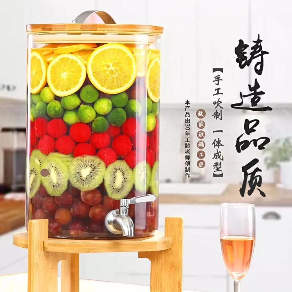 密封罐水果酵素桶大容量高硼硅玻璃不锈钢龙头泡酒桶发酵桶收纳