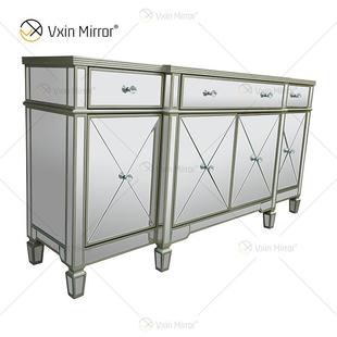 轻奢北欧镜面餐边柜新古典茶水橱柜陈设柜玻璃工艺靠墙储物柜