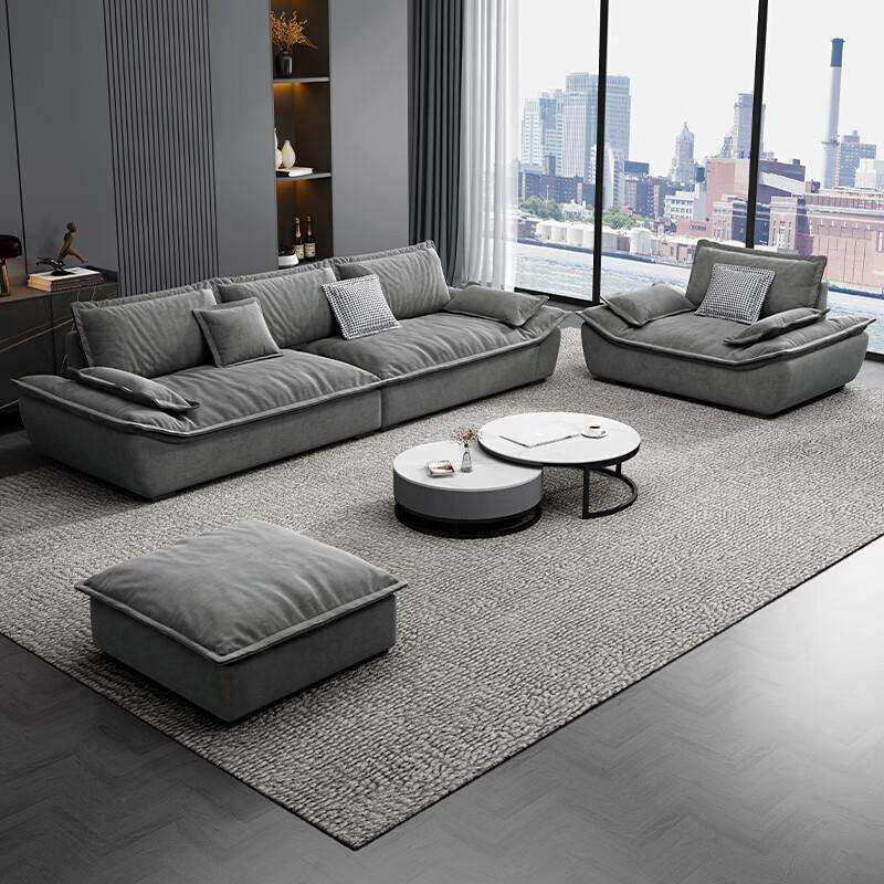 现代轻奢意式高档布艺沙发客厅简约大小户型高端直排宽坐深沙发