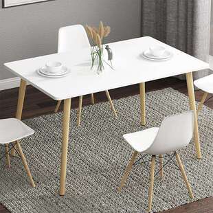 餐桌家用小户型简约小桌子长方形北欧实木腿饭桌客厅实用餐桌