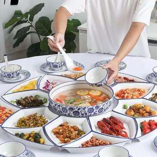 拼盘餐具组合家用过年夜饭团圆饭家庭陶瓷套装感盘子碗碟