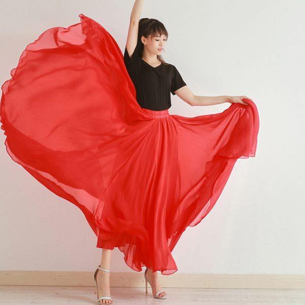 720度雪纺半身裙新疆古典舞演出服长裙大摆裙我和我的祖国真真,运动/瑜伽/健身/球迷用品,广场舞半身裙,淘宝优惠券,粉丝福利购,淘宝优惠卷