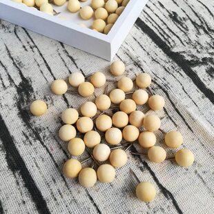 100枚木质制圆球形工字钉大头钉 美工钉创意广告美术软木图钉按钉