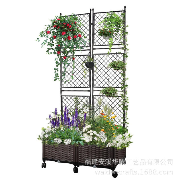 金属铁制工艺品花盆花园床格子架适用于攀岩爬藤植物支撑结构架
