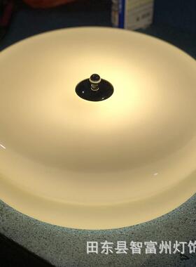 北欧简约白色玻璃卧室吸顶灯中古现代法式客厅浪漫轻奢书房灯具