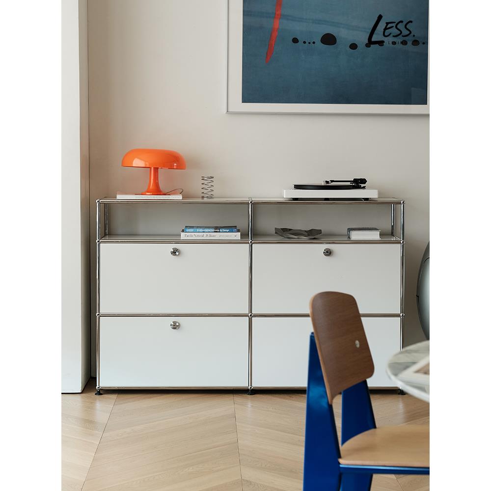 less living中古模块餐边柜北欧不锈钢储物柜置物斗柜边柜电视柜